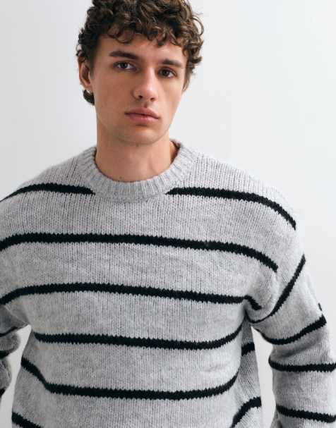 Cotton On jersey boxy súper suave con rayas jaspeadas grises - view 1