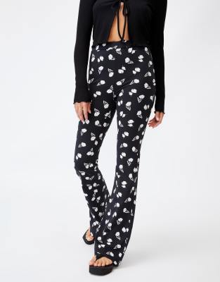 Cotton:On Cotton On jersey flared trousers in black tulip