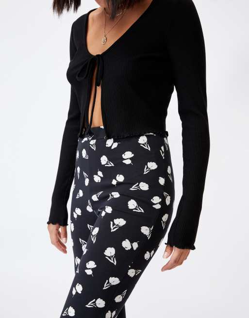 Cotton On jersey flared trousers in black tulip , 3 of 4