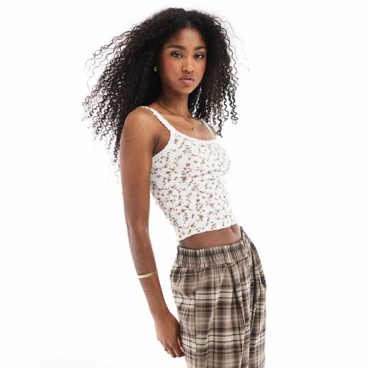 Cotton On jersey floral cami top in ditsy texas brown | ASOS