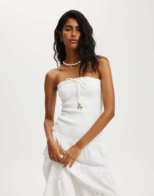 Cotton On Jet set tube maxi dress in white - WHITE | ASOS
