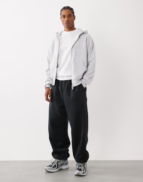 Cotton On - Joggers super ampi con fondo elasticizzato nero slavato - view 1