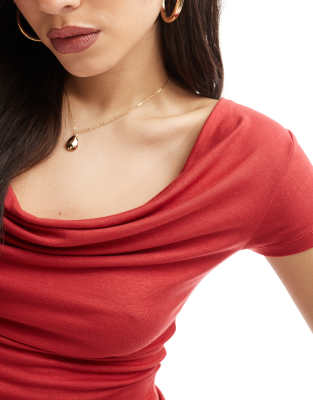 COTTON:ON COTTON ON JORDIE COWL NECK SHORT SLEEVE T-SHIRT 