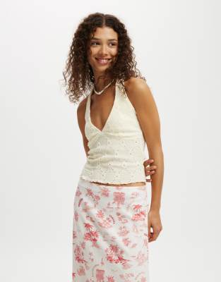 Cotton On Kaia textured halter in yellow  
