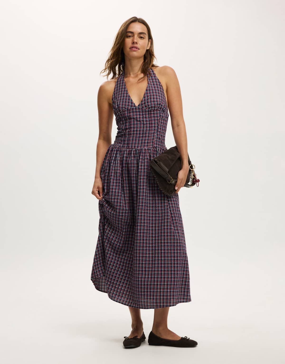 Cotton On Kaity halter midi dress in multi