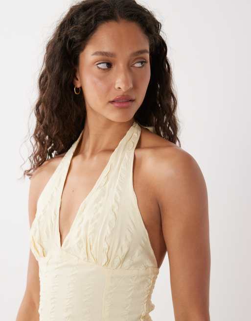 Cotton On – Kaity – Waniliowa sukienka mini z dekoltem halter, 3 z 4