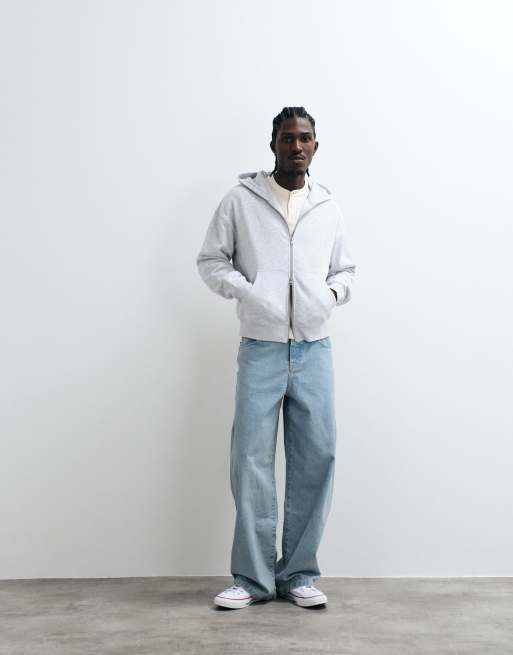 Cotton On Kapuzenpullover mit Reißverschluss in Grau meliert, 3 von 5