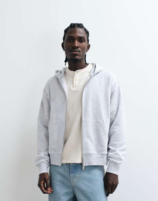 Cotton On Kapuzenpullover mit Reißverschluss in Grau meliert, 5 von 5