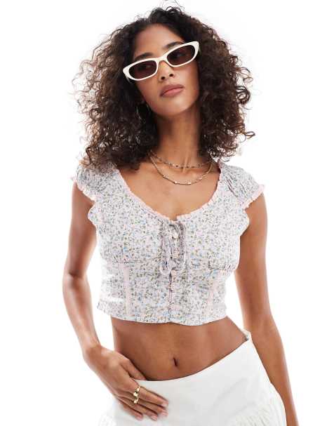 Cotton On – Kara – Różowy top z krótkimi rękawami - view 1