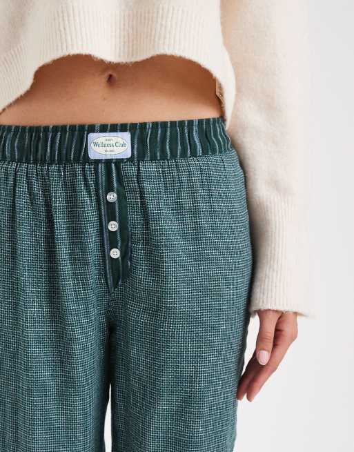 Cotton On – Karierte Flanellhose in Kieferngrün mit weitem Bein, 4 von 4