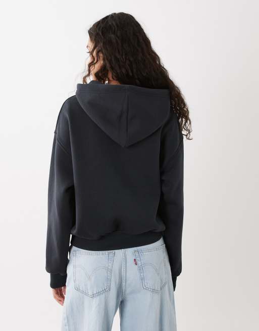 Cotton On – Kastiger Kapuzenpullover aus Fleece in Shadow Stone, 4 von 4