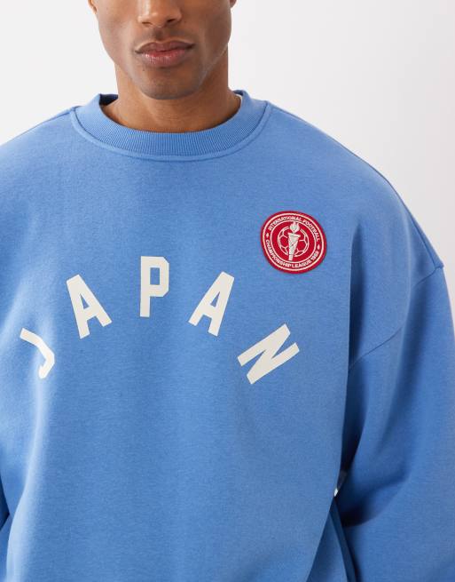 Cotton On – Kastiges Sweatshirt in gedecktem Blau mit Print, 5 von 5