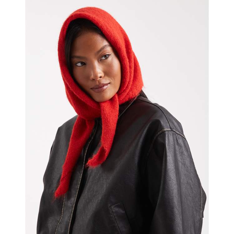 Cotton On kerchief hood scarf in red | ASOS