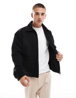 WALKER AND HAWKES - Klassieke Harrington herenjack in zwart voor sport en casual gebruik, geschikt voor de lente, marineblauw, L