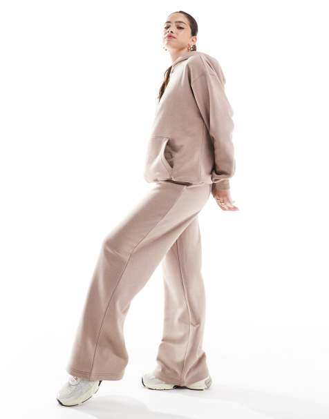Cotton On - Klassieke fleece joggingbroek met wijde pijpen in mokka, deel van co-ord set - view 1