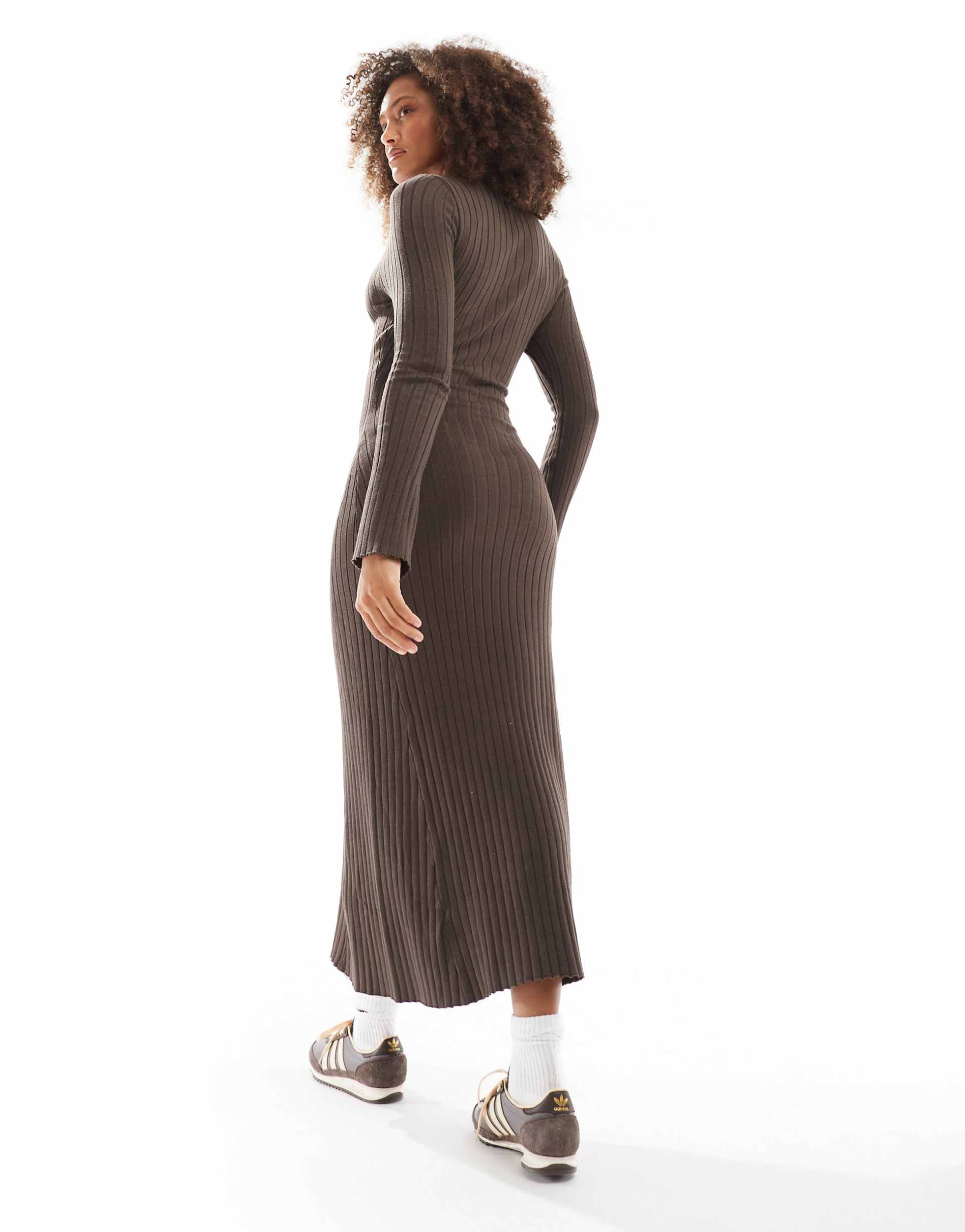 cotton on knit maxi dress in espresso