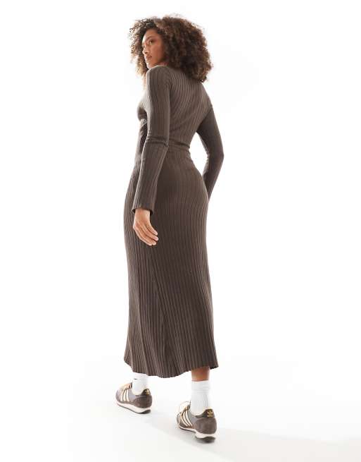 Cotton On knit maxi dress in espresso | ASOS