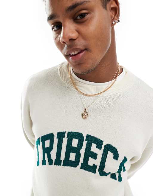 Cotton On knit sweater in cream with Tribeca graphic | ASOS