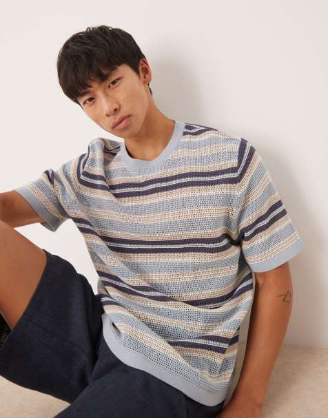 Cotton On Knit tee in blue summer stripe 
