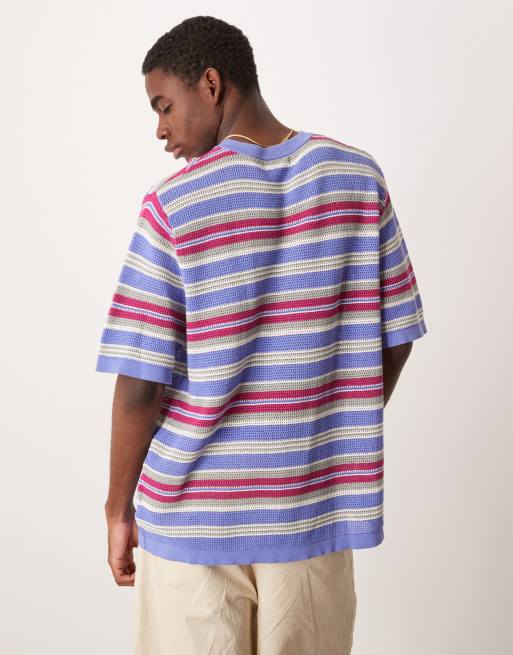 Cotton On Knit tee in purple summer stripe 