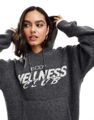 Cotton On knitted premium hoodie in charcoal marle-Grey