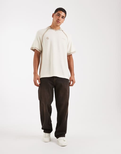 Cotton On knitted sports polo top in off white, 2 of 5