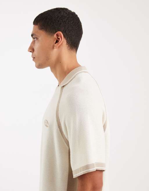 Cotton On knitted sports polo top in off white, 4 of 5