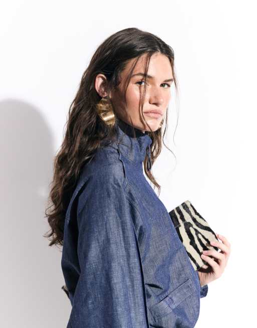Cotton On - Knox - Chaqueta azul añil con cuello alzado, 2 de 7