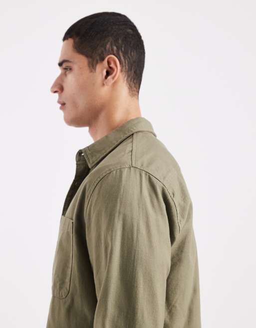 Cotton On – Koszula z długimi rękawami w spranym kolorze khaki, 4 z 5