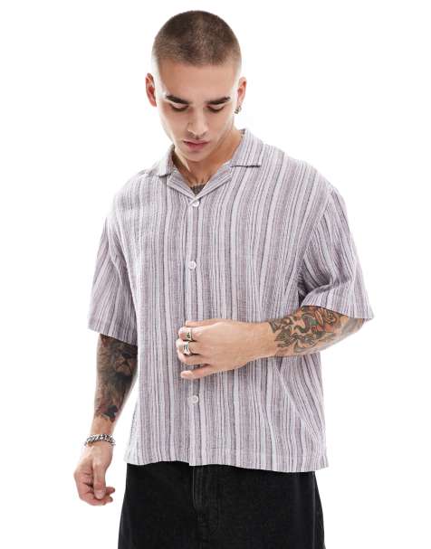 Cotton On short sleeve shirt in pink multi stripe