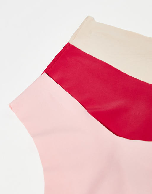 Cotton On – Krämvita, rosa och röda, cheeky trosor i seamless-design, 3-pack, 2 av 3