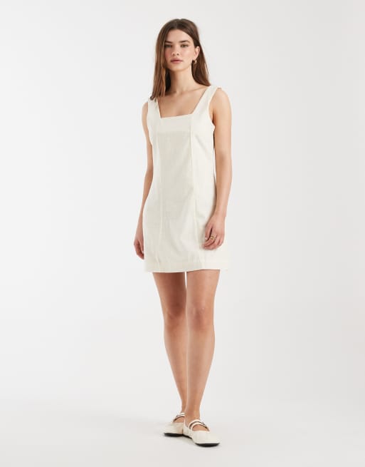 Cotton On – Kremowa sukienka mini z kwadratowym dekoltem, 2 z 4