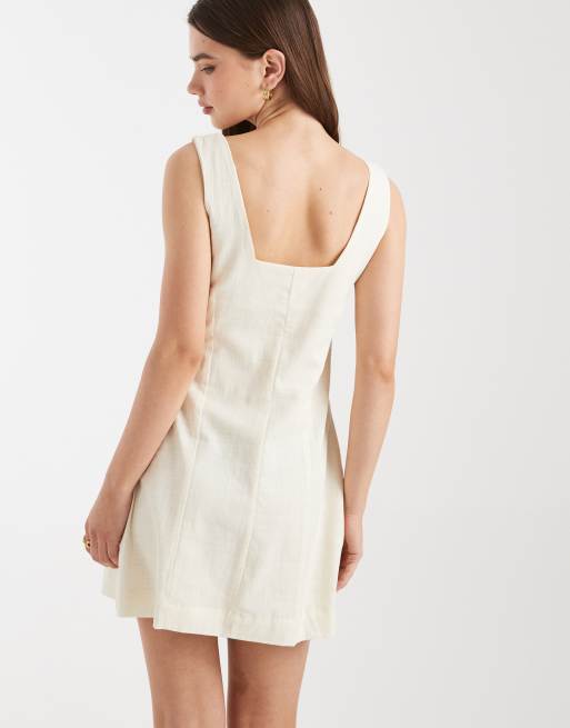 Cotton On – Kremowa sukienka mini z kwadratowym dekoltem, 4 z 4