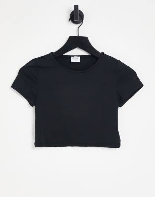 Cotton On - Kurzärmliges T-Shirt in Schwarz mit Wirbelmuster