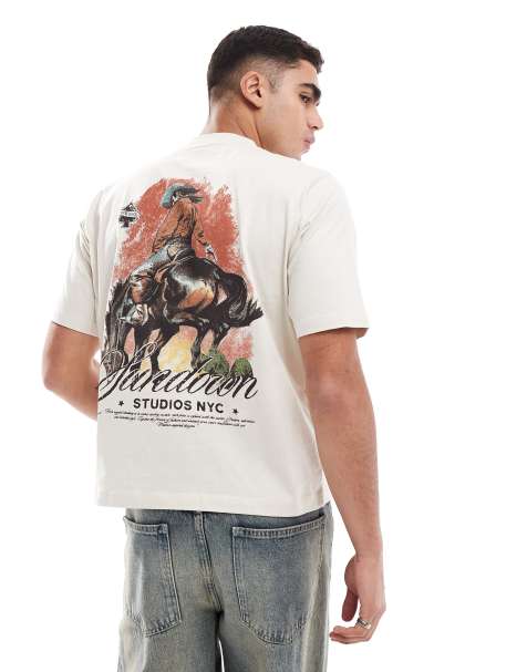 Cotton On – Kurzes T-Shirt aus Baumwolle mit „Sundown Studios“-Grafik - view 1
