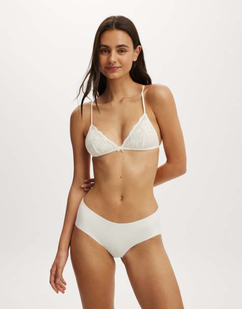 Cotton On Lace tiny triangle bralette in white