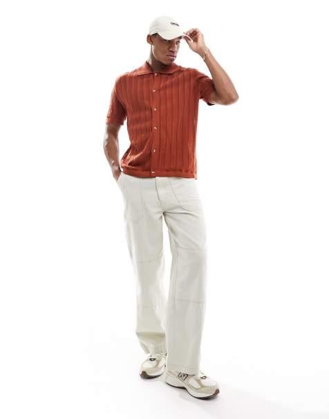 Cotton On ladder open knit shirt in rust - view 1