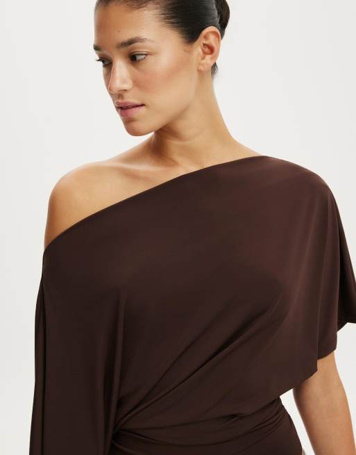 Cotton On Lana batwing short sleeve in brown, 3 of 4