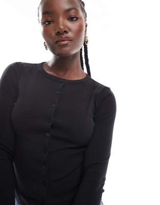 Cotton On - Langärmlige Strickjacke in Schwarz