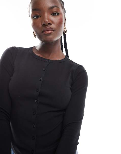 Cotton On – Langärmlige Strickjacke in Schwarz - view 1