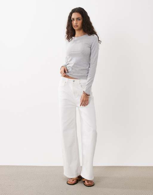 Cotton On – Langärmliges Longline-Sweatshirt in Grau meliert mit Rundhalsausschnitt, 2 von 4