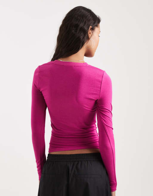 Cotton On – Langärmliges Oberteil für den Alltag in Wild Orchid mit Rundhalsausschnitt, 2 von 4