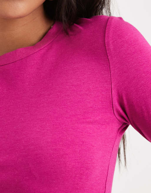 Cotton On – Langärmliges Oberteil für den Alltag in Wild Orchid mit Rundhalsausschnitt, 3 von 4
