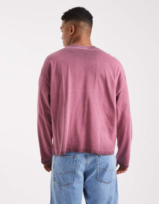 Cotton On – Langärmliges Relaxed-Fit-Oberteil in Velvet Plum im 2000er-Stil, 3 von 5