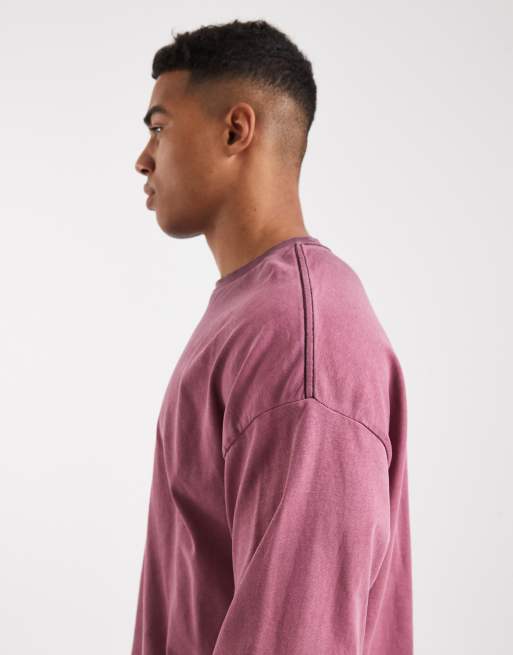 Cotton On – Langärmliges Relaxed-Fit-Oberteil in Velvet Plum im 2000er-Stil, 4 von 5