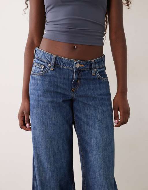 Cotton On lavtaljede jeans med brede ben i scorpio blue, 4 af 5