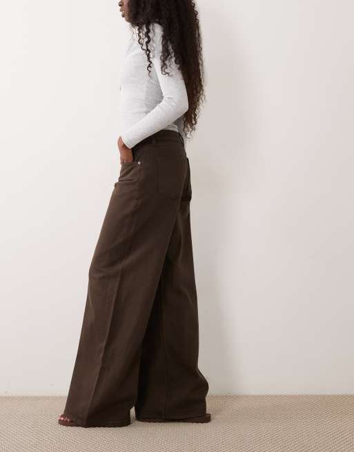 Cotton On lavtaljede jeans med brede ben i vasket beachwood, 2 af 5