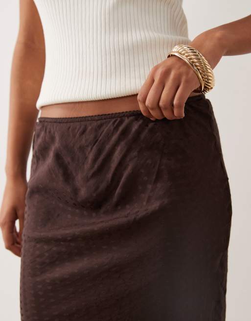 Cotton On - Layla - Jupe nuisette mi-longue - Châtaigne foncé, 3 de 5
