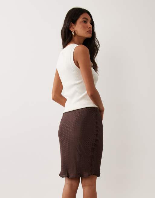 Cotton On - Layla - Jupe nuisette mi-longue - Châtaigne foncé, 5 de 5