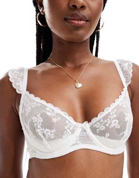 Cotton On layla lace demi contour bra in french vanilla - view 1